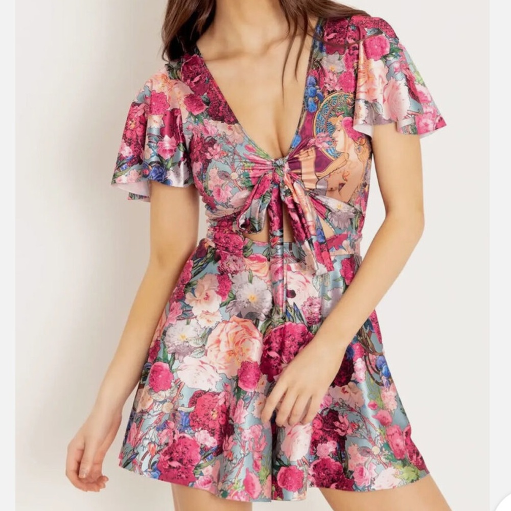 Blackmilk Fragrance Of Violets Rio Playsuit Alphonse Mucha